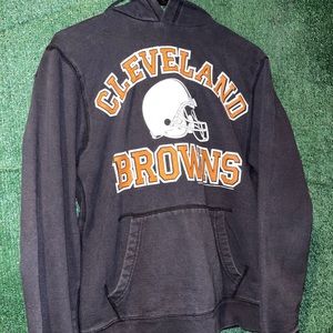 Cleveland Browns Helmet logo Black Hoodie YOUTH Large L NFL tag Football Ohio